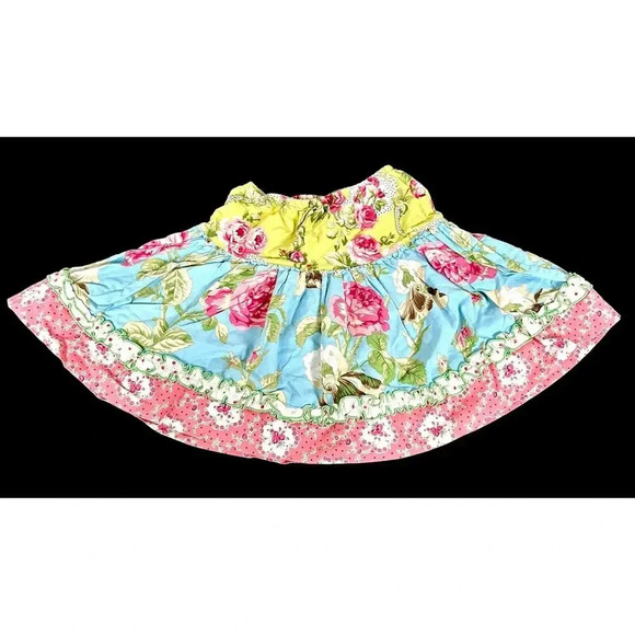 Matilda Jane Other - Matilda Jane Clothing Girls Ruffled Tiered Floral Skirt Size 4 Made In USA